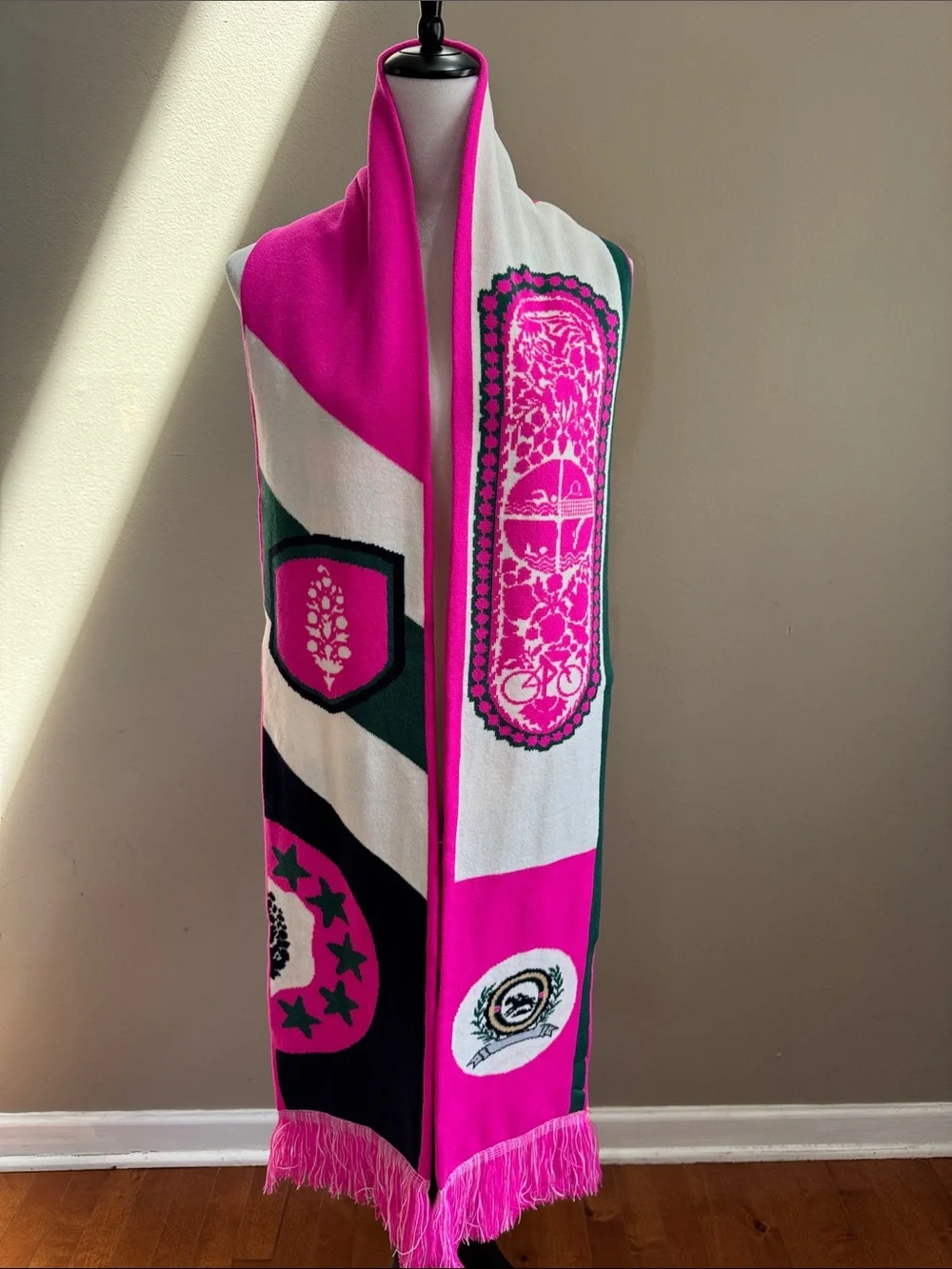 Free People Movement Big League Reversible Hot Pink‎ Winter Colorful Scarf - NEW